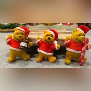 Set of 3 VTG Winnie the Pooh Christmas Ornaments.